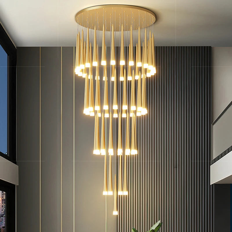 CAMPEGGI Luxury LED Pendant Chandelier for Living Room and Staircase