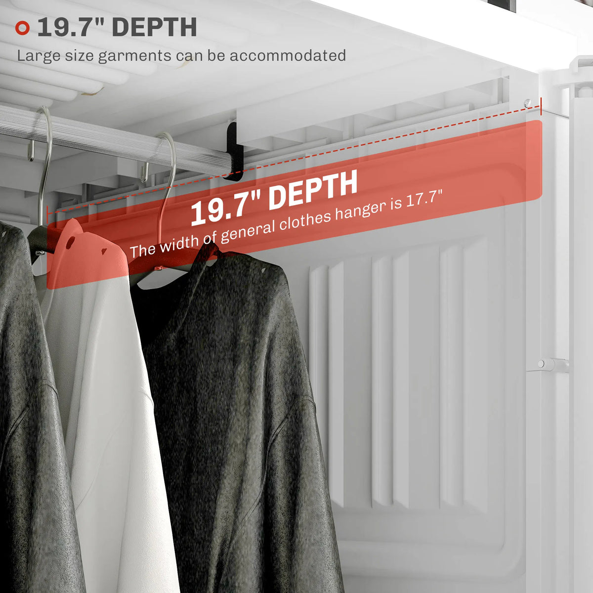 Portable Folding Wardrobe Closet With Hanging Rod And Magnetic Doors