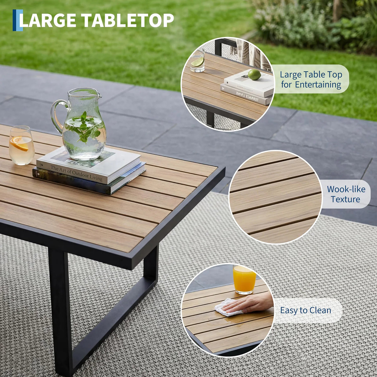 HobbyLane 4 Piece Outdoor Patio Sofa Set With Coffee Table
