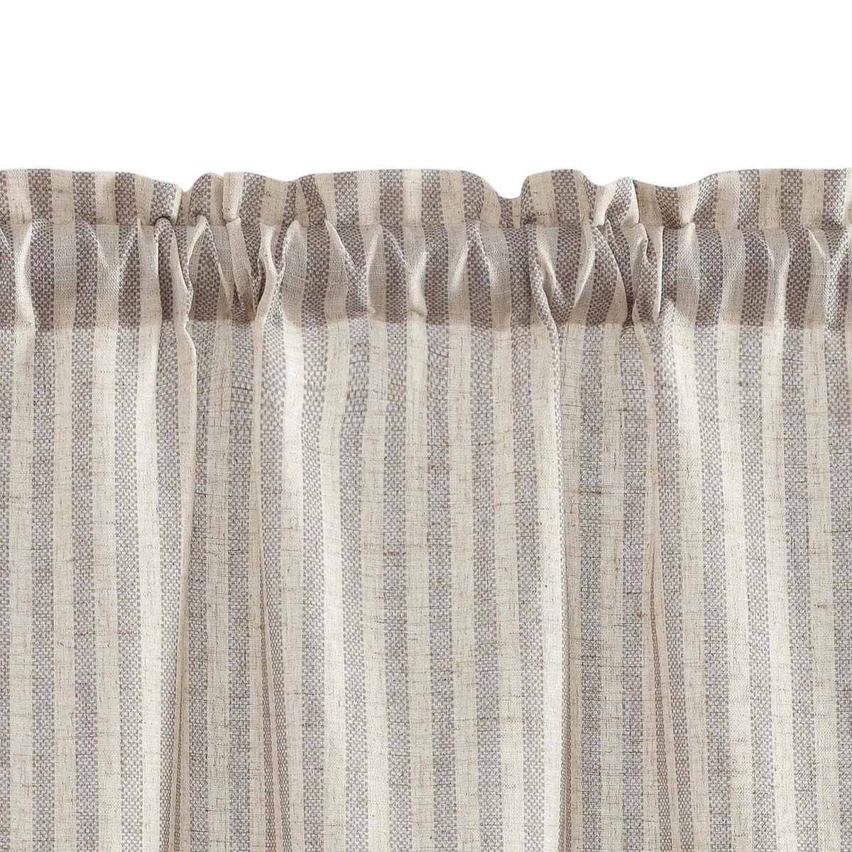 Jinchan Faux Linen Striped Cafe Curtains Rod Pocket Light Filtering