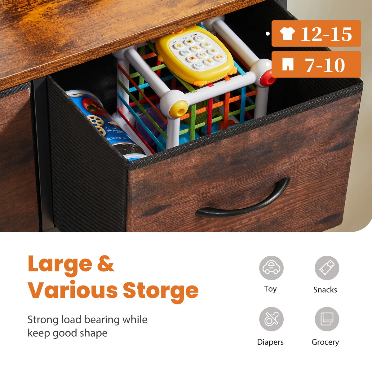 JHK Modern 9 Drawer Fabric Wardrobe Bedroom Storage Organizer