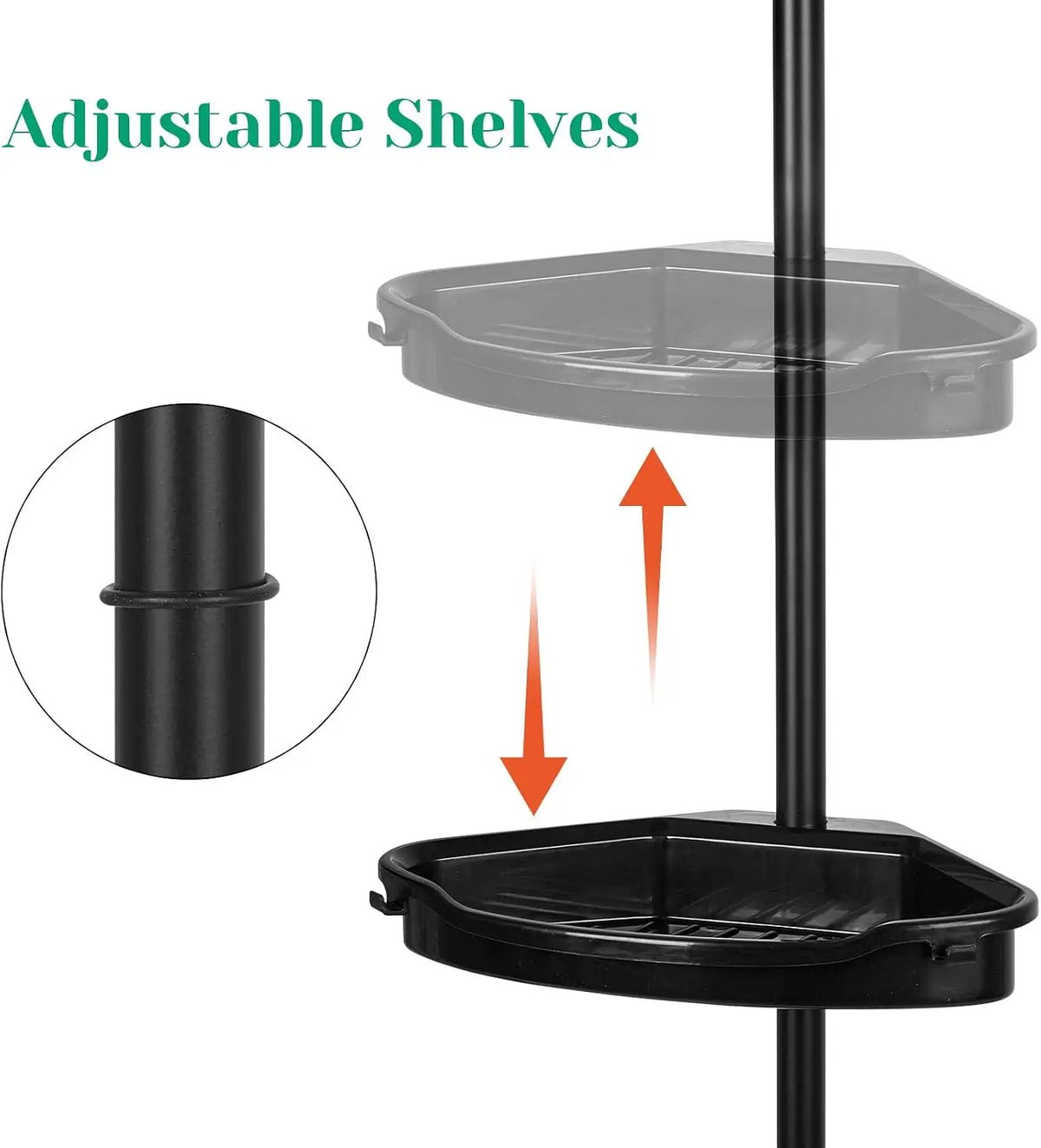Telescopic Corner Shower Caddy Rust Resistant Tension Storage Rack