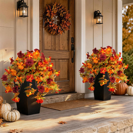 Olitree Artificial Fall Morning Glory Plants For Outdoor Patio Decor