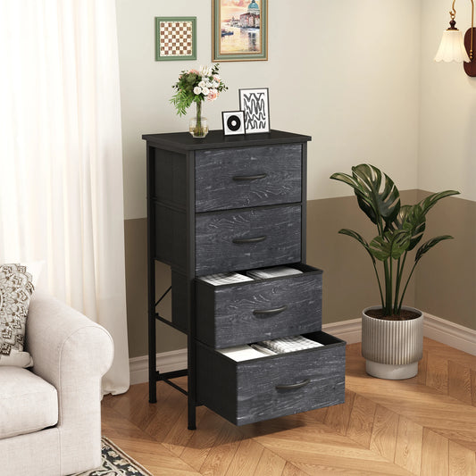 JHK 4 Drawer Fabric Storage Cabinet With Sturdy Steel Frame