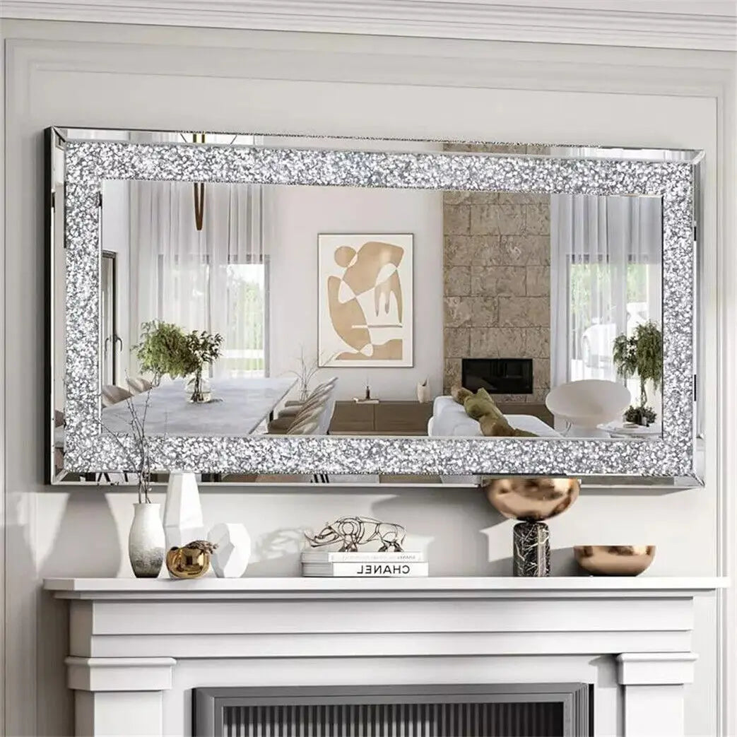 Crystal Crush Diamond Framed Wall Mirror For Home Decor