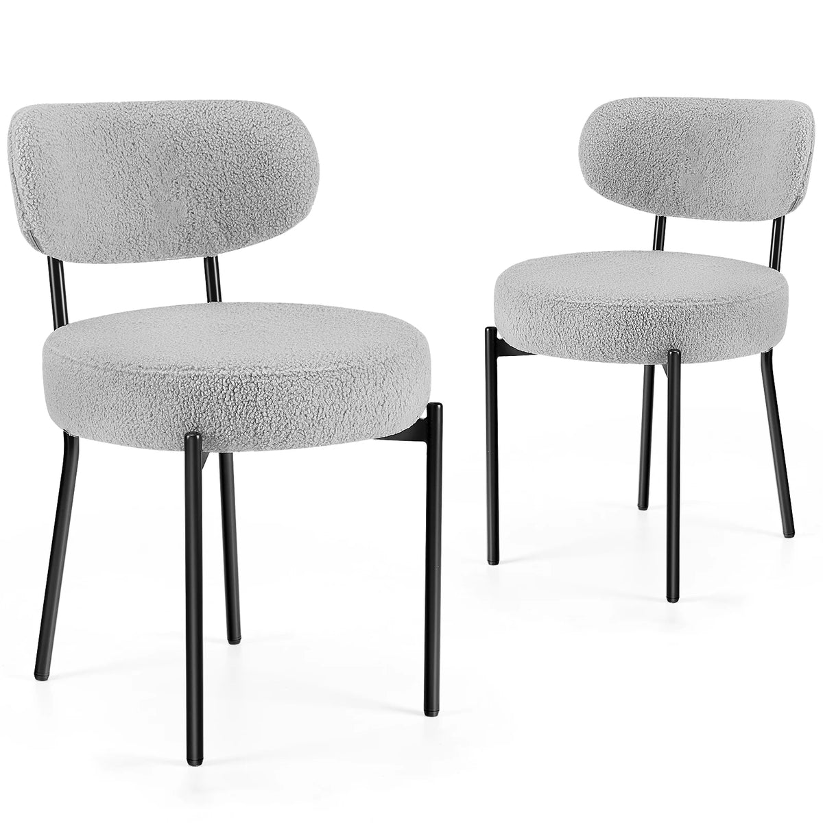JHK Ergonomic Dining Chairs With Curved Backrest And Metal Legs