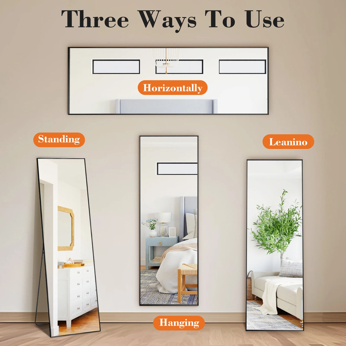 JHK 68"x26" Arched Full Length Mirror with Stand Floor Free Standing Aluminum Frame for Bedroom Bathroom Body Hanging Leaning