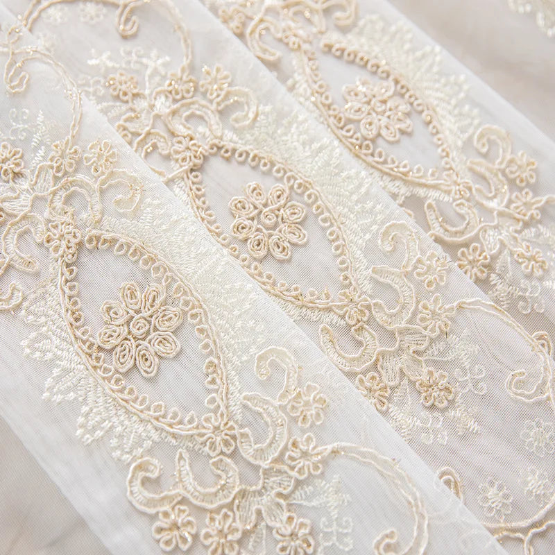 European Embroidered Sheer Curtains for Modern Living Room