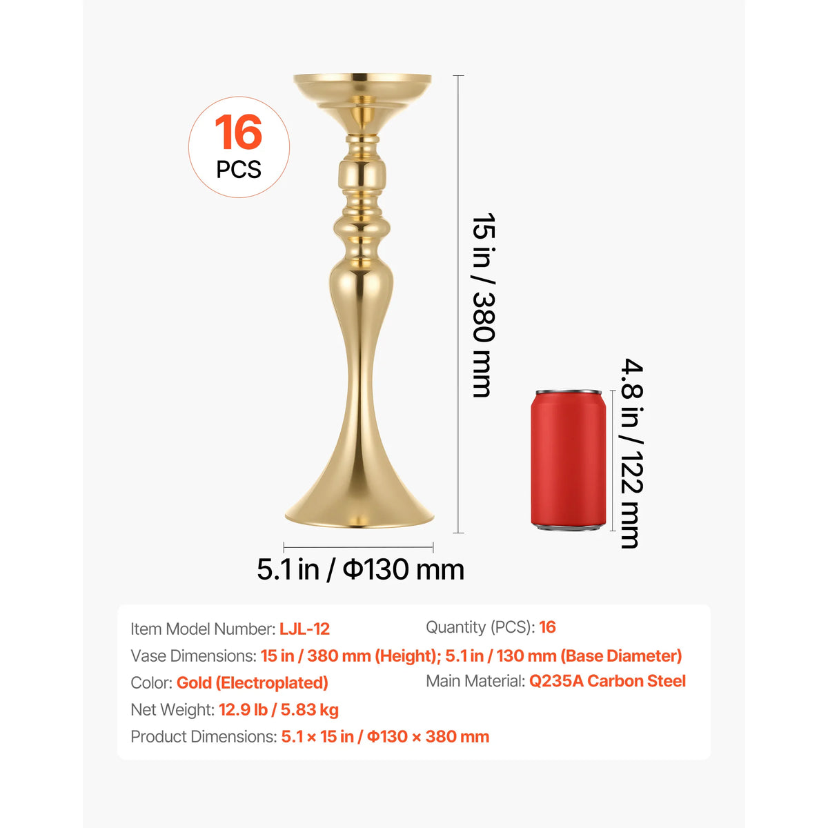 SucceBuy Wedding Flower Vase 15/16.9/21.7 in Tall Electroplated Versatile Arrangement Stand for Home Decor Reception Stand Gold