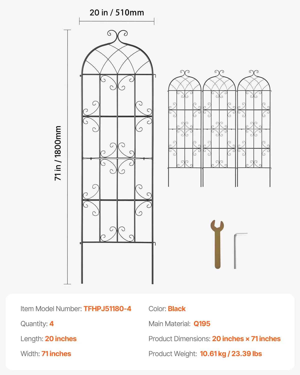 SucceBuy Rustproof Metal Garden Trellis For Climbing Plants And Flowers