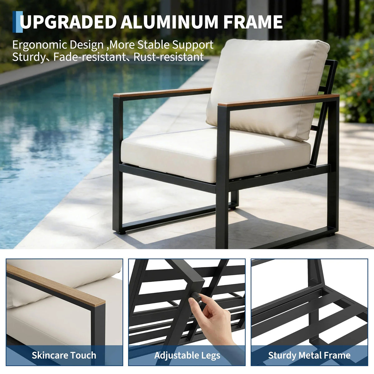 HobbyLane 4 Piece Outdoor Patio Sofa Set With Coffee Table