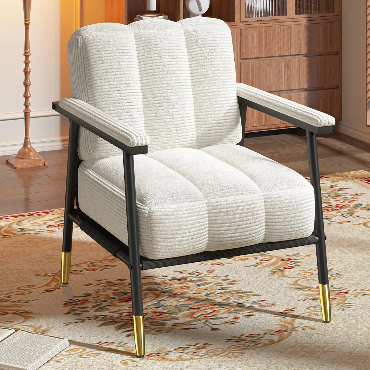 EnHomee Modern Mid Century Accent Chair With Metal Frame