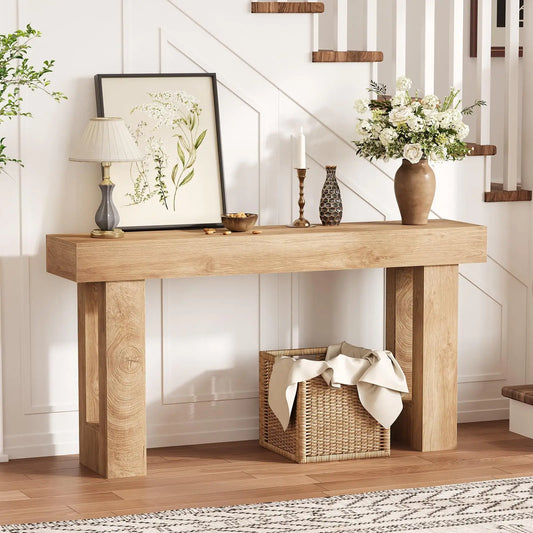 HiMiss Modern Wooden Console Table for Living Room Sofa