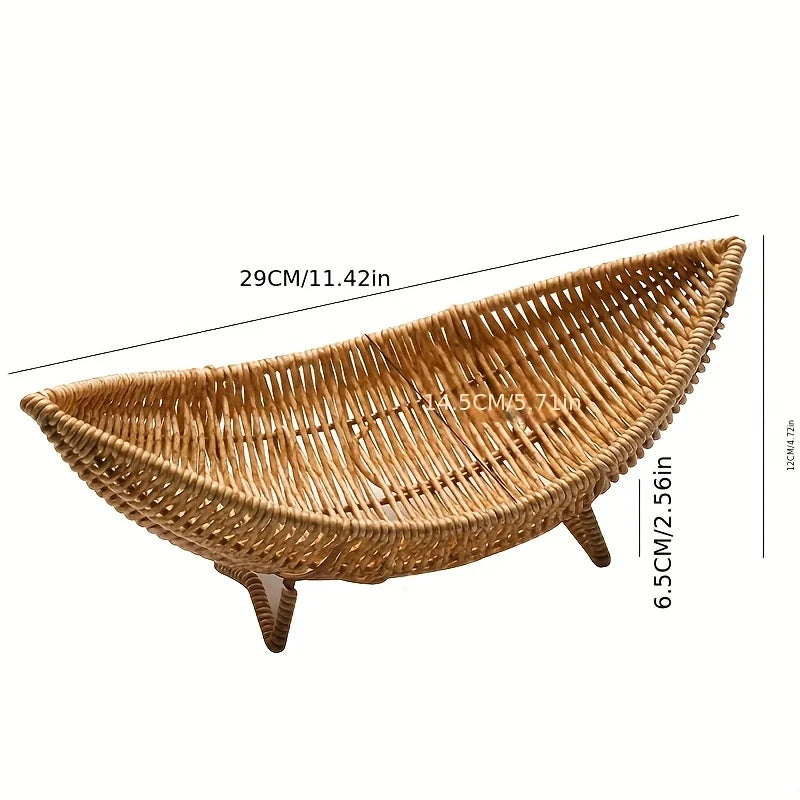 Nordic Imitation Vine Woven Plastic Storage Basket For Home
