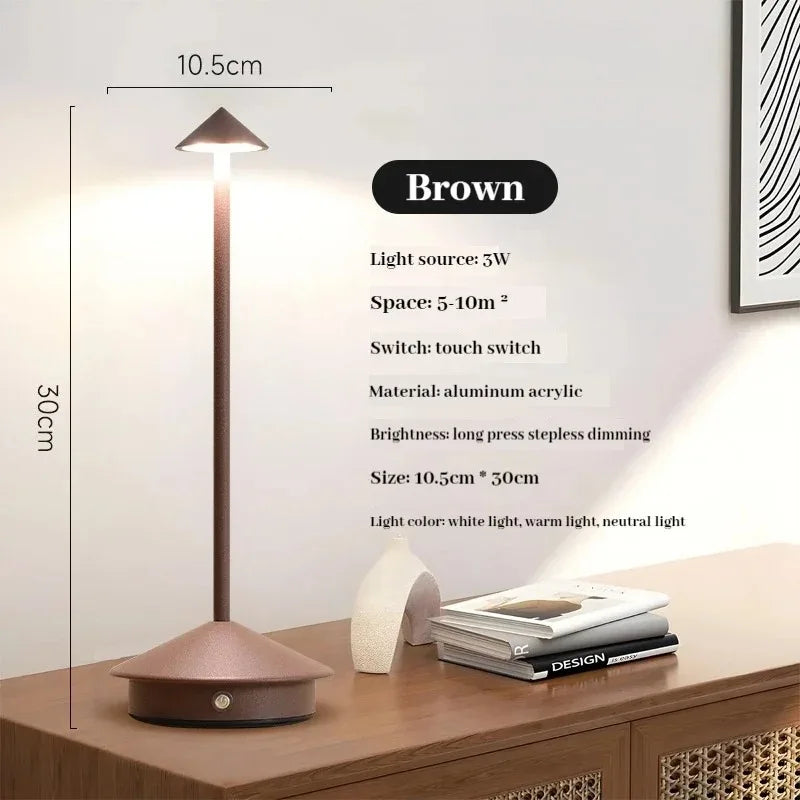 GGbingo Wireless Rechargeable LED Bedside Lamp Touch Control Desk Light