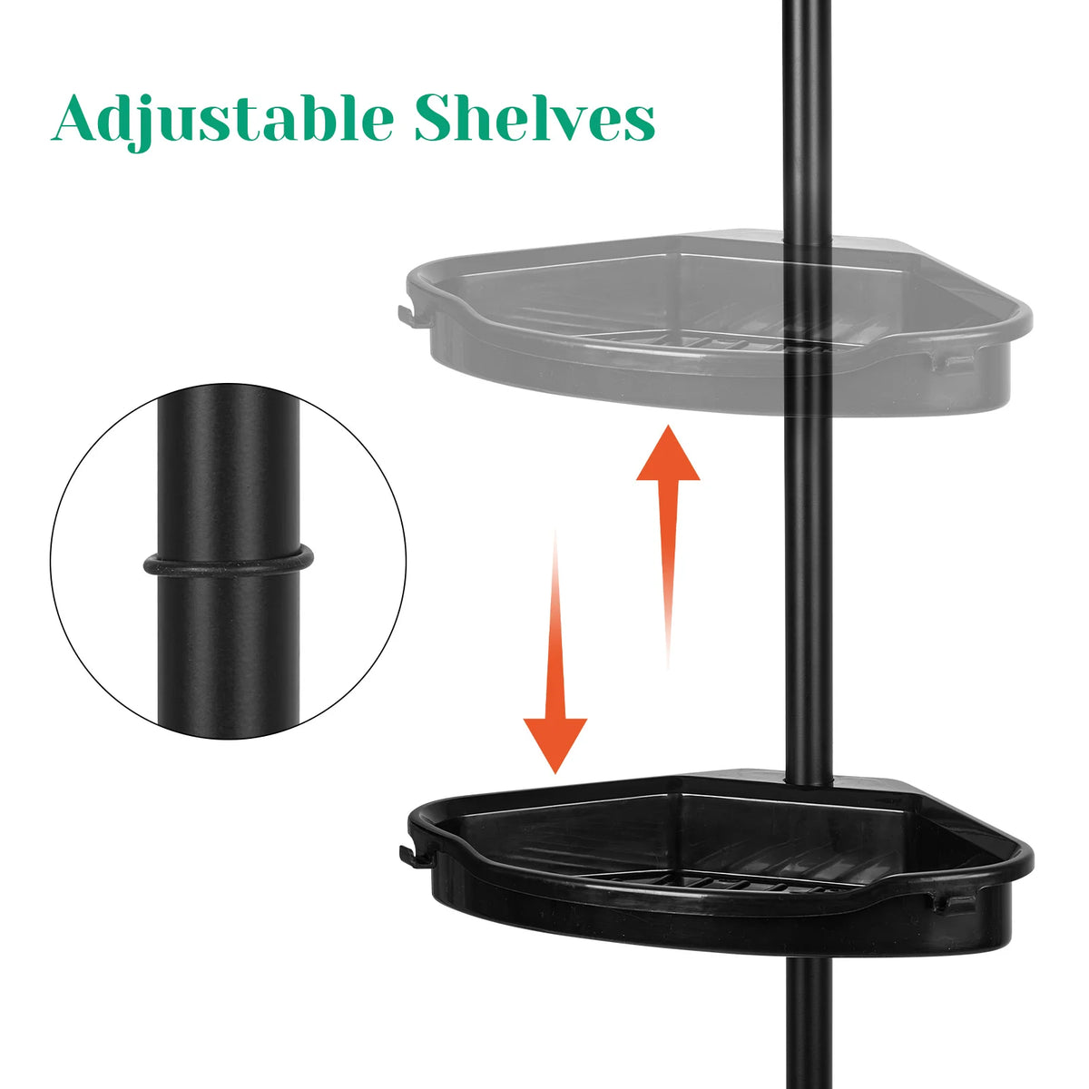HiMISS Four Tier Corner Shower Caddy Adjustable Bathroom Storage Rack