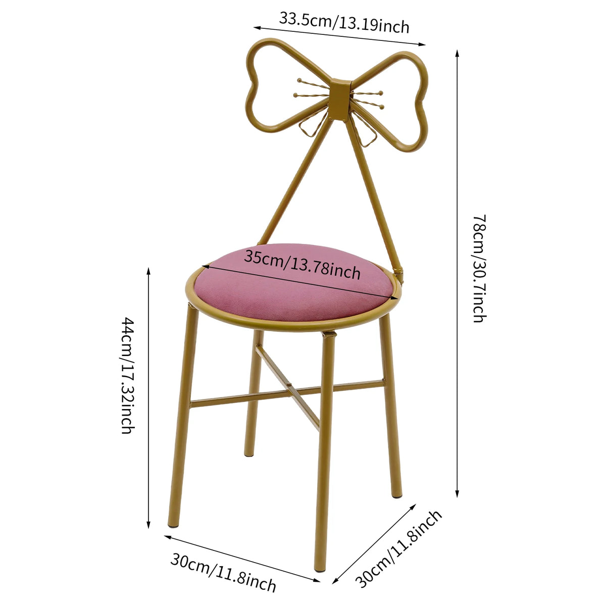 Bymaocar Elegant Butterfly Backrest Dining Chair With Metal Frame