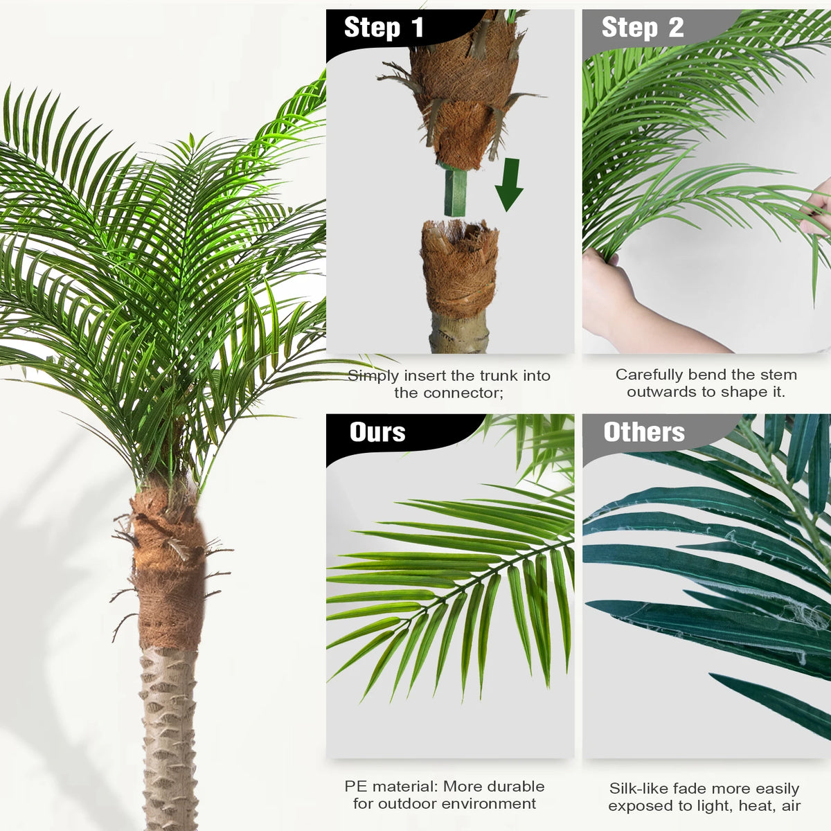 Olitree Artificial Faux Palm Tree Indoor Outdoor Home Decor