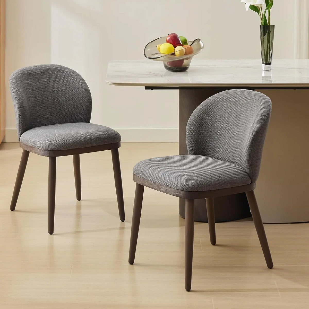 HiMISS Modern Upholstered Dining Chairs With Ergonomic Back Support