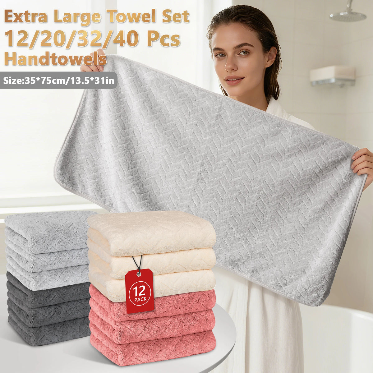 High Absorbency Microfiber Towel Set For Quick Dry Comfort