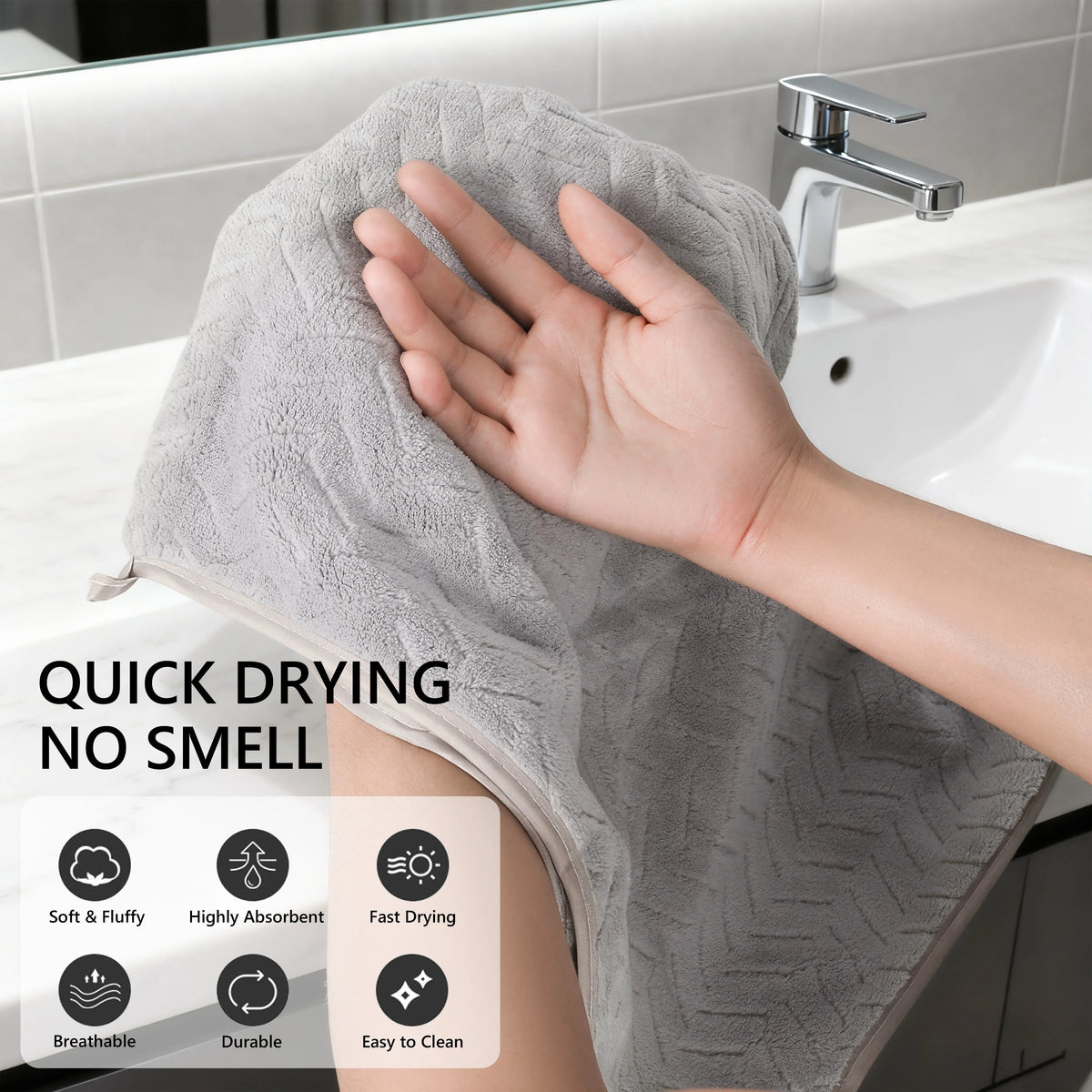 High Absorbency Microfiber Towel Set For Quick Dry Comfort