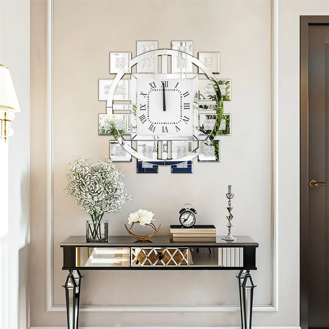 Decorative Resin Wall Clock With Needle Loudspeaker Living Room Design