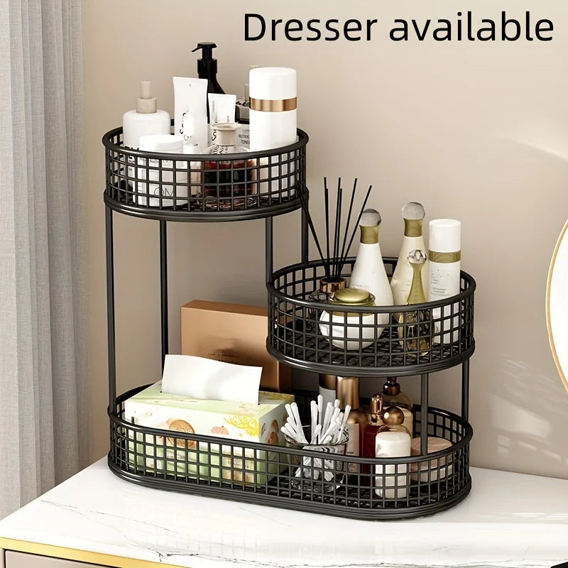 Stainless Steel Multilayer Fruit Basket Round Metal Display Rack