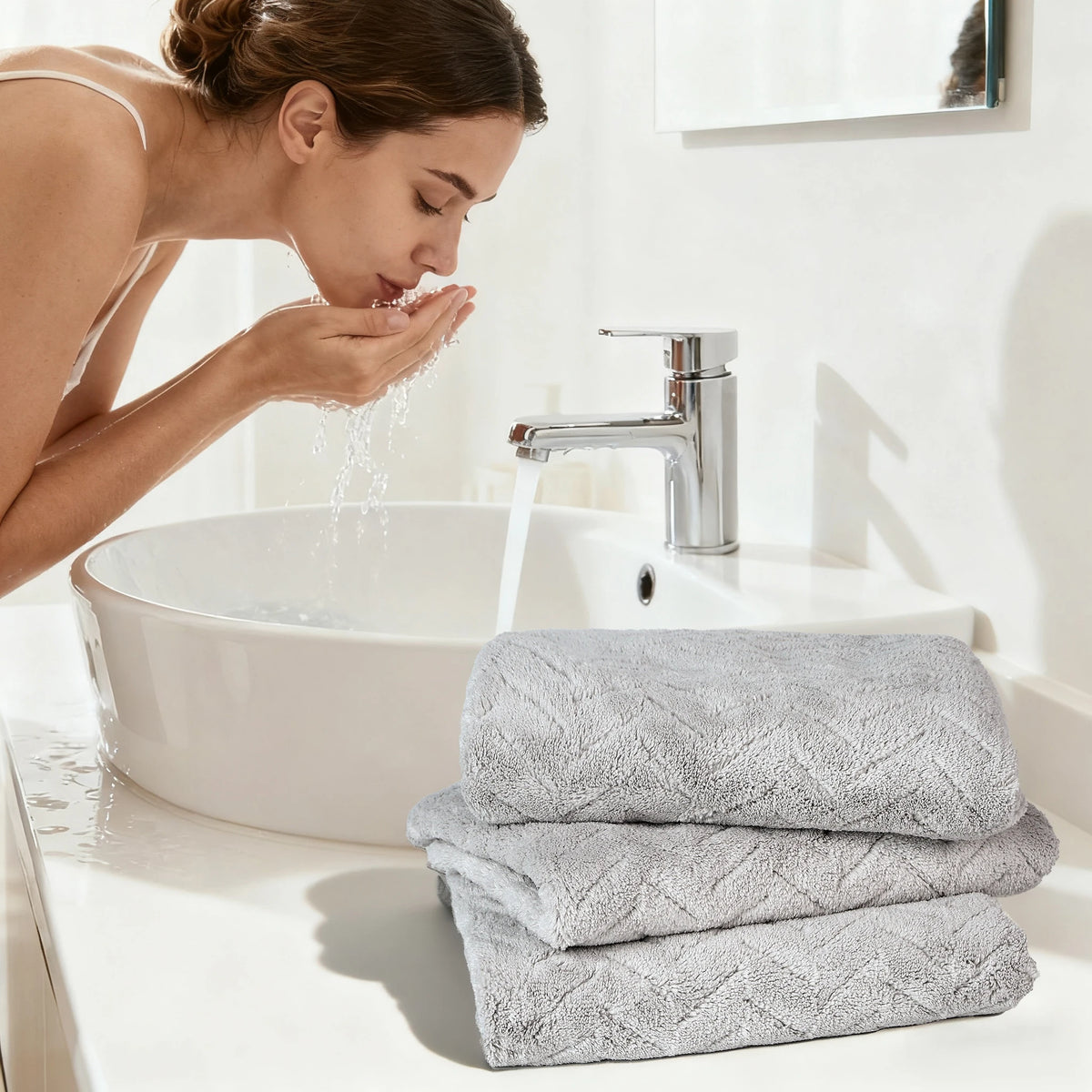 Luxury Microfiber Towel Set Quick Dry Absorbent Bathroom Essentials
