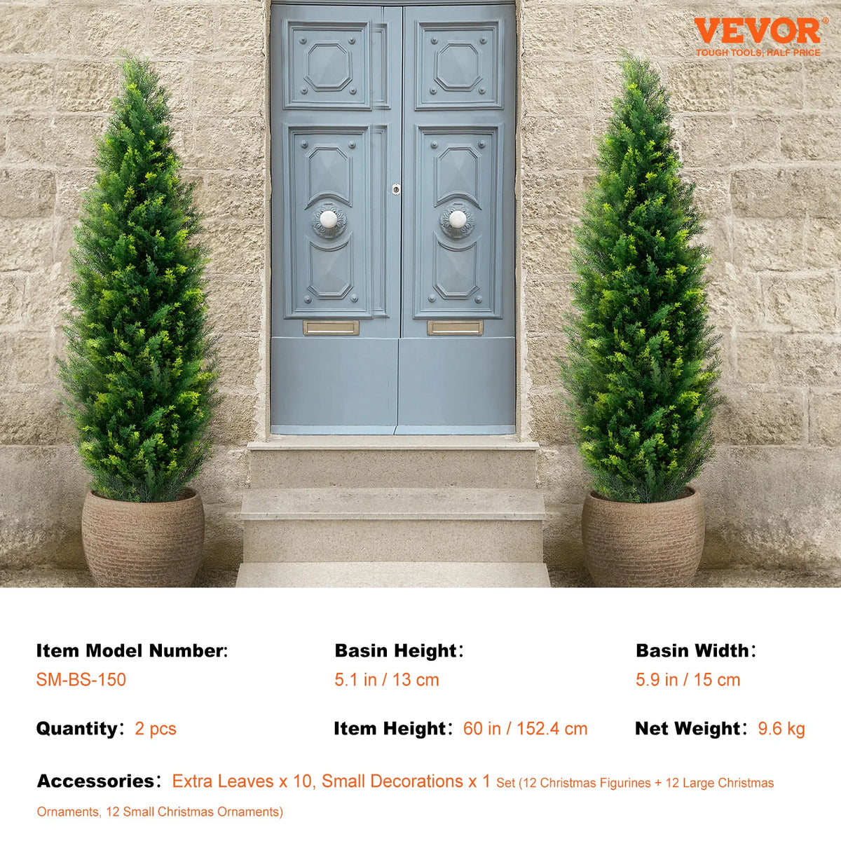 SucceBuy Artificial Cedar Topiary Tree Indoor Outdoor Home Decor