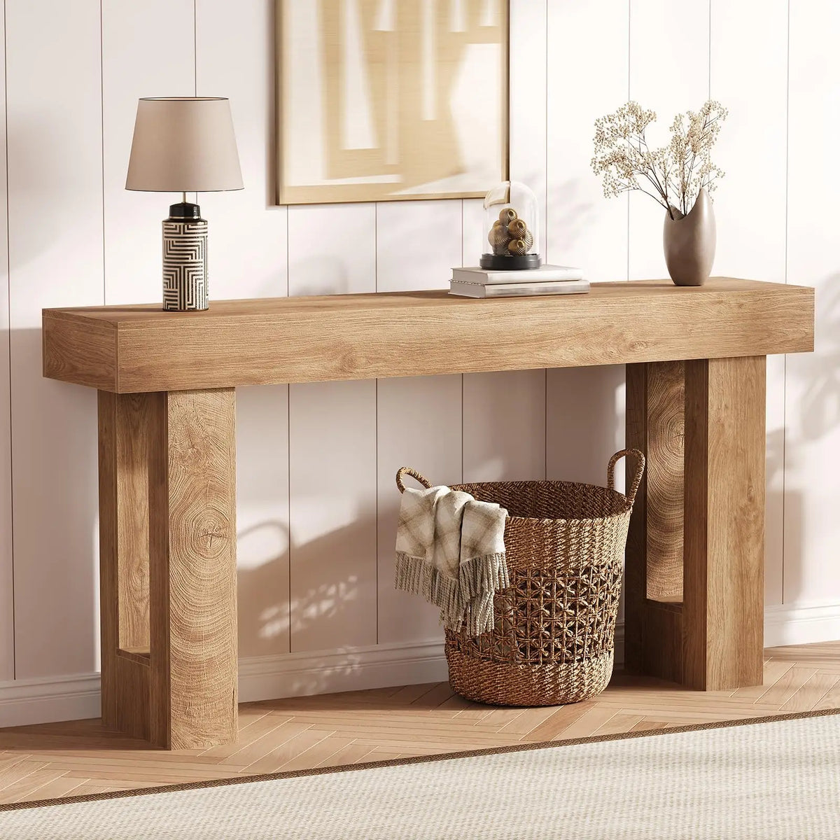 HiMiss Modern Wooden Console Table for Living Room Sofa