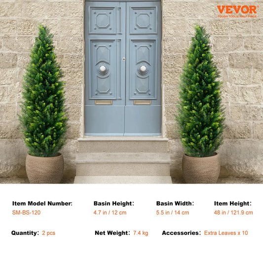 SucceBuy Artificial Cedar Topiary Tree Indoor Outdoor Home Decor