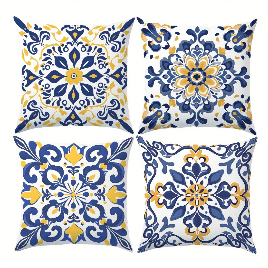 Bohemian Polyester Decorative Pillow Covers With Zipper Closure