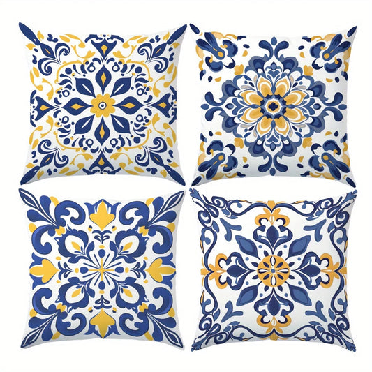 Bohemian Polyester Decorative Pillow Covers With Zipper Closure