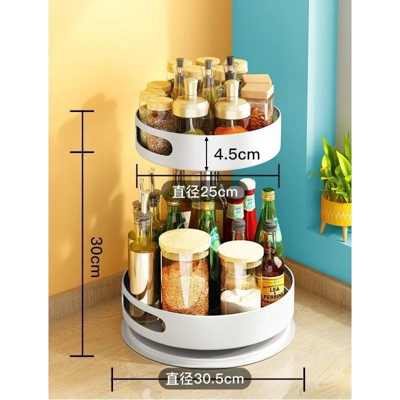 Kitchen 360 Degree Rotating Spice Rack Organizer Condiment Storage Holder