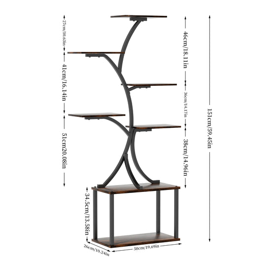Wisfor 7 Tier Metal Tree Indoor Plant Stand Organizer