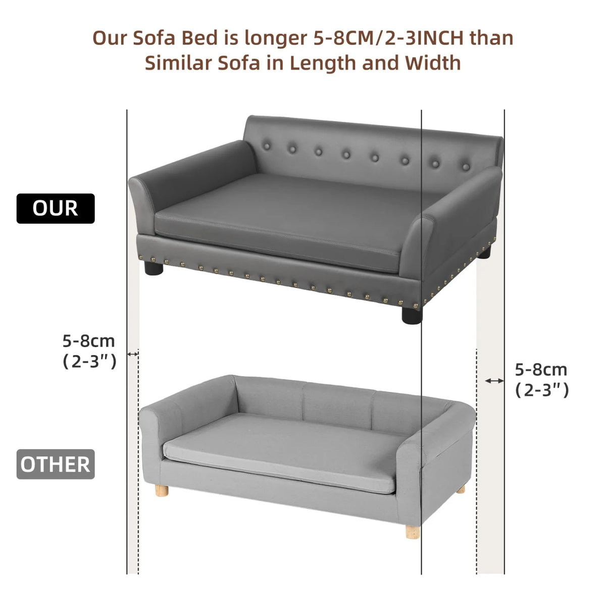 BINGOPAW Elevated Dog Sofa Bed With Removable Cushion