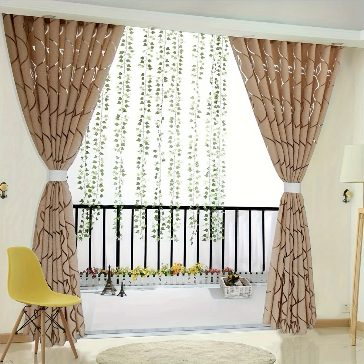 Decorative Hollow Out Embroidered Semi Blackout Window Curtain