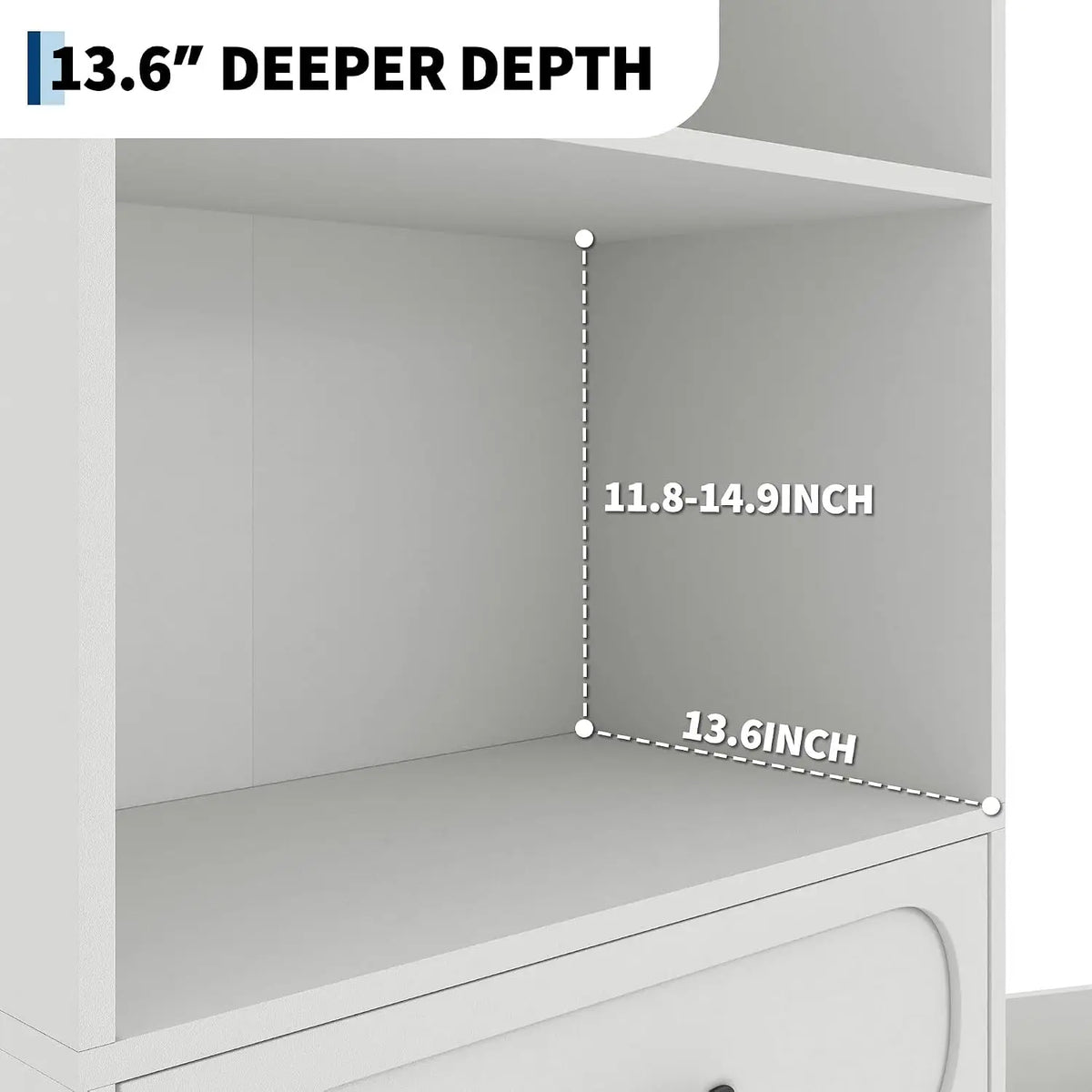 Garvee Wood Bookcase With Adjustable Shelves And Storage Drawers