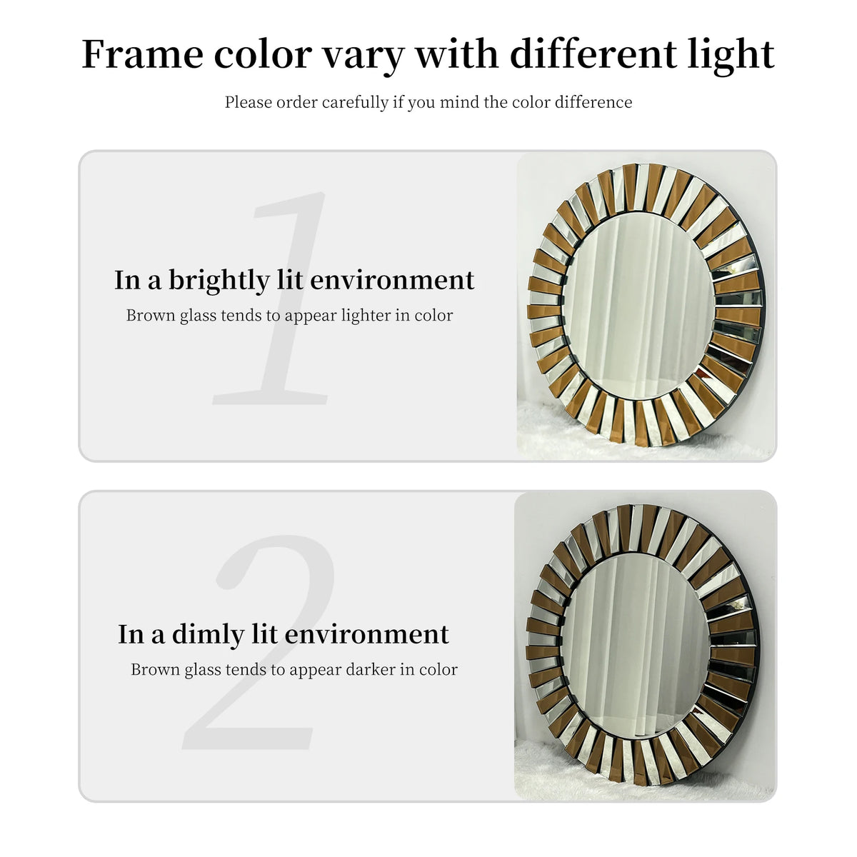 Modern Round Starburst Decorative Glass Wall Mirror