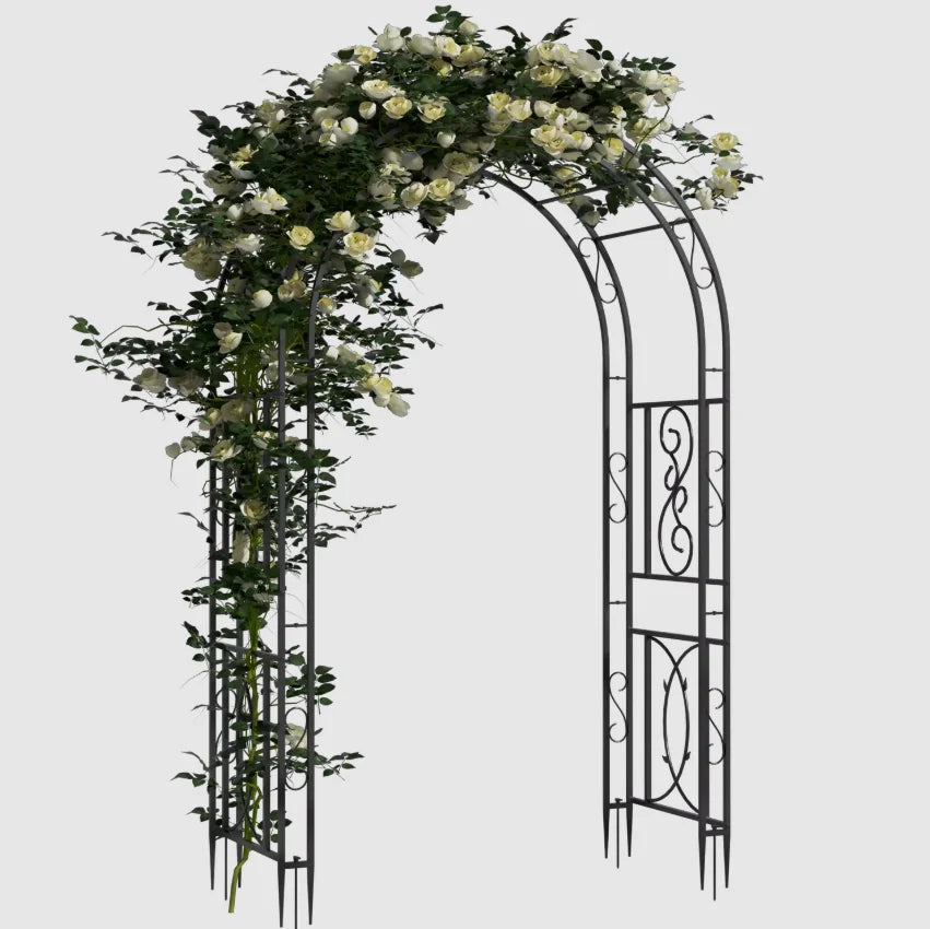 Heavy Duty Metal Garden Arbor Plant Arch Trellis Frame
