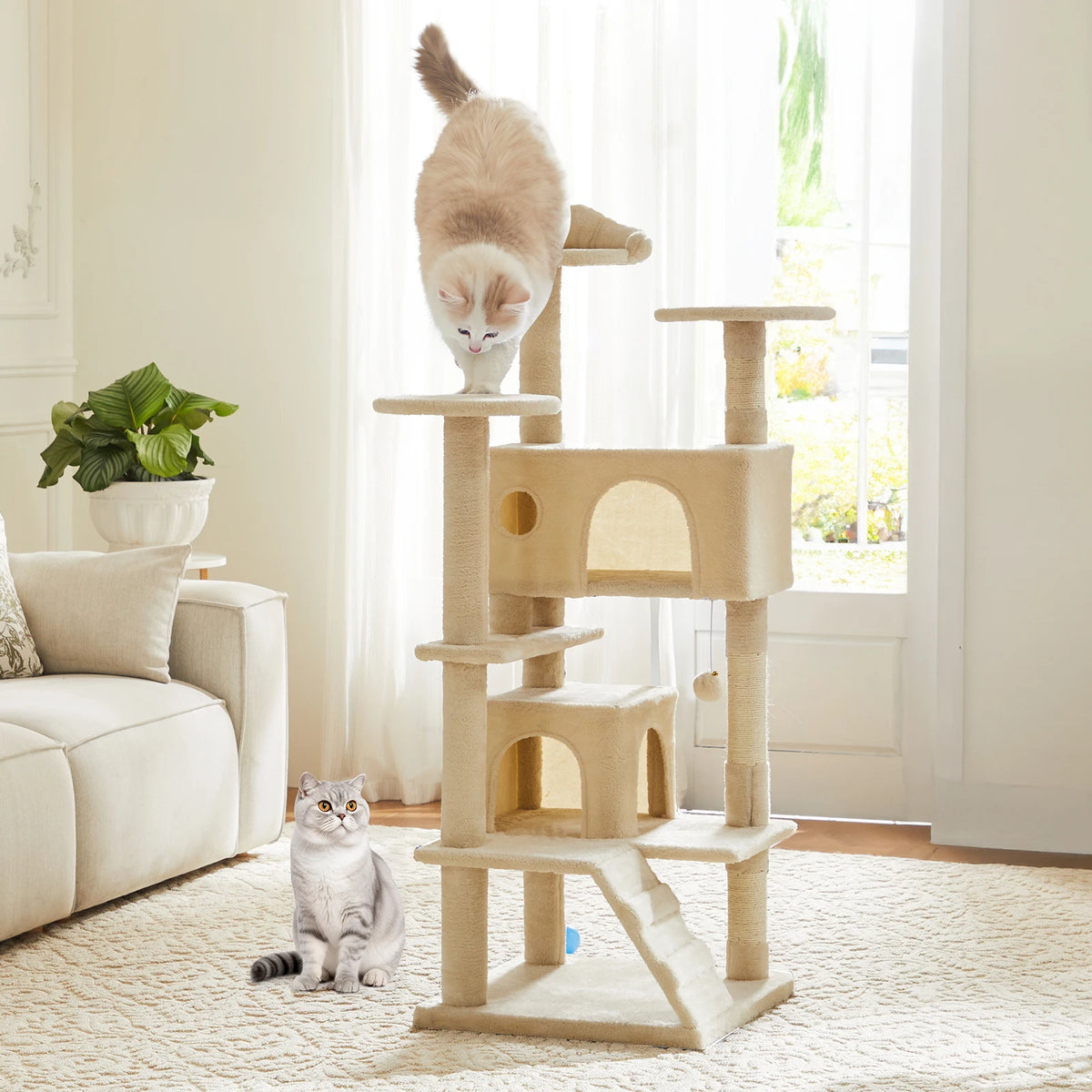 JHK Multi Level Cat Tree With Sisal Scratching Post
