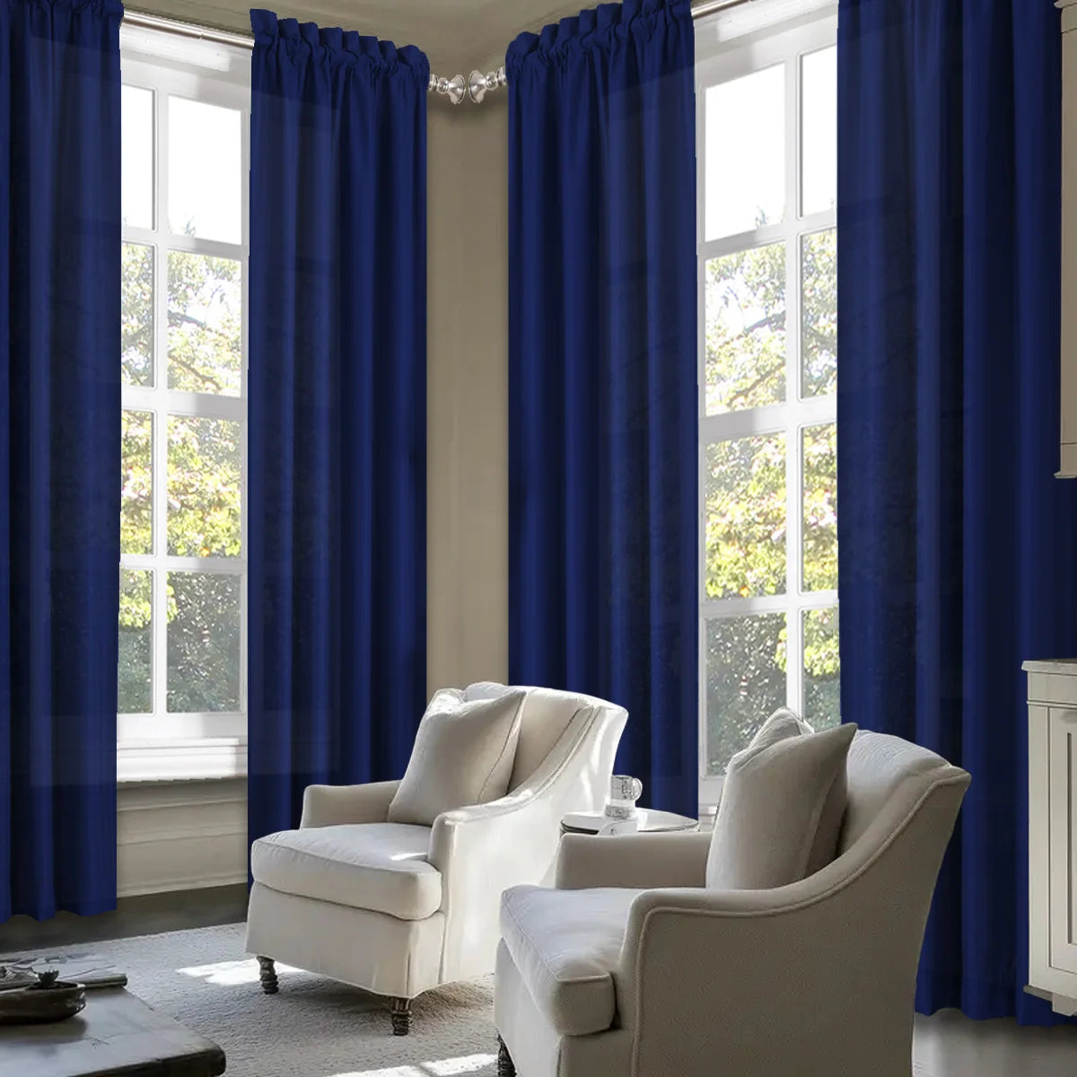 Sabalanica Light Filtering Polyester Curtain Panels Rod Pocket Bundle