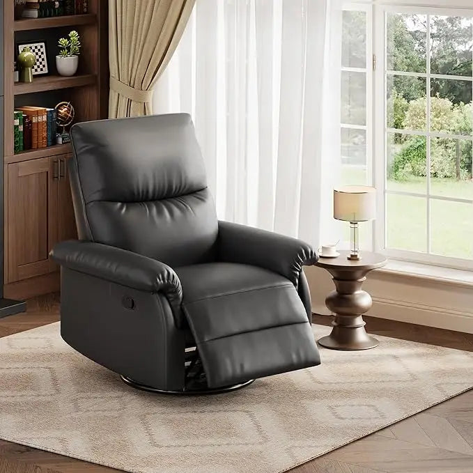 Luxury PU Leather Recliner Rocker Chair For Living Room