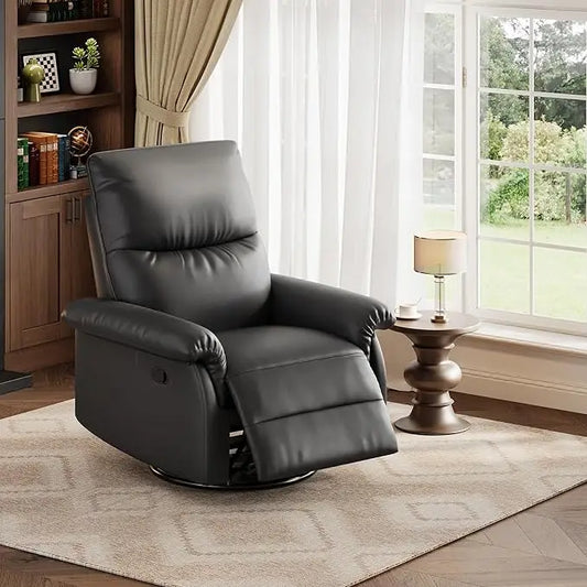 Luxury PU Leather Recliner Rocker Chair For Living Room