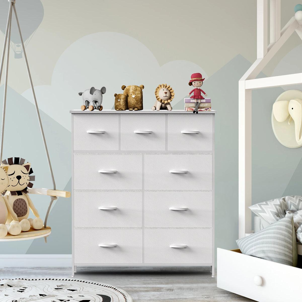 JHK 9 Drawer Wardrobe Fabric Storage Chest Organizer For Bedroom