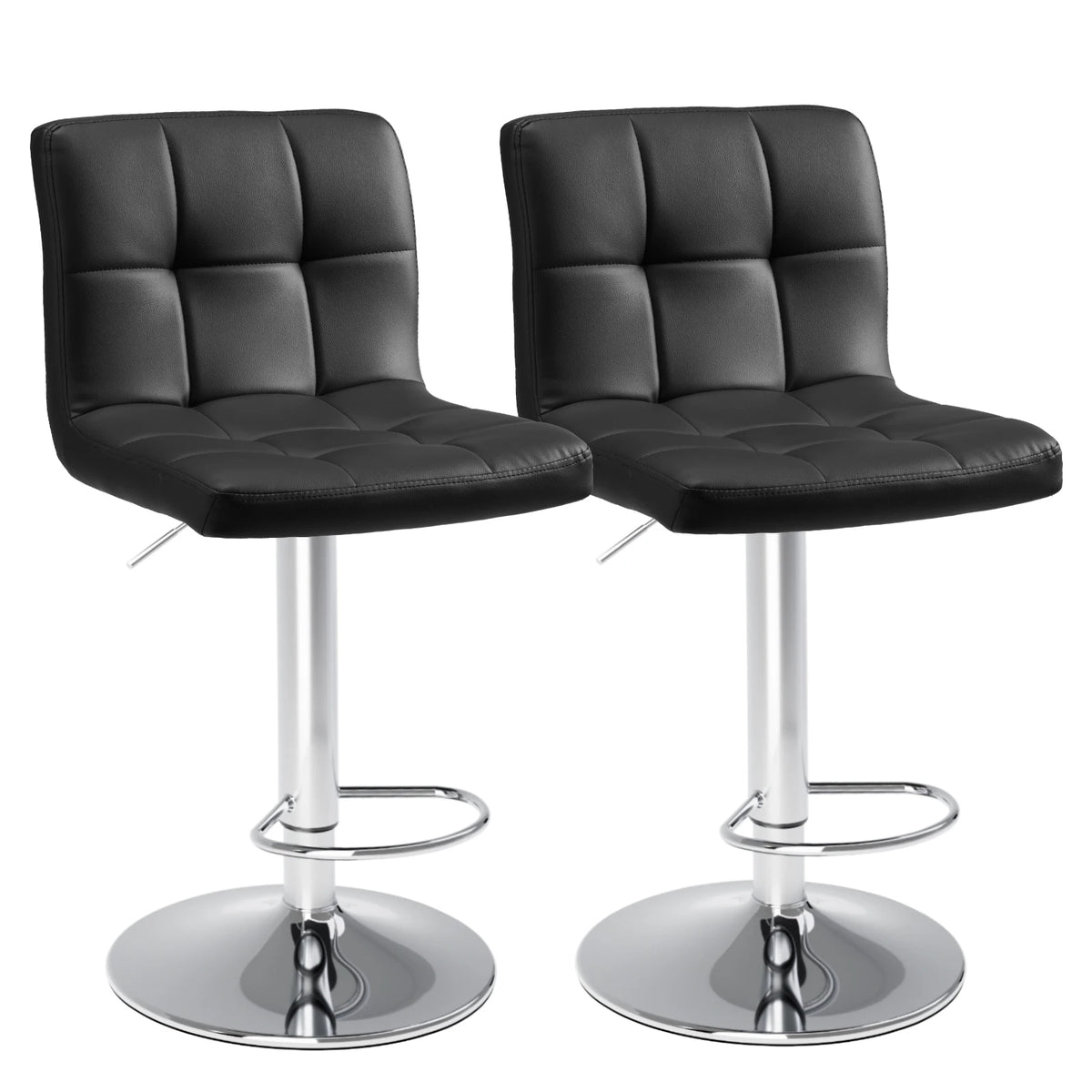 JHK PU Leather Counter Height Upholstered Bar Stools