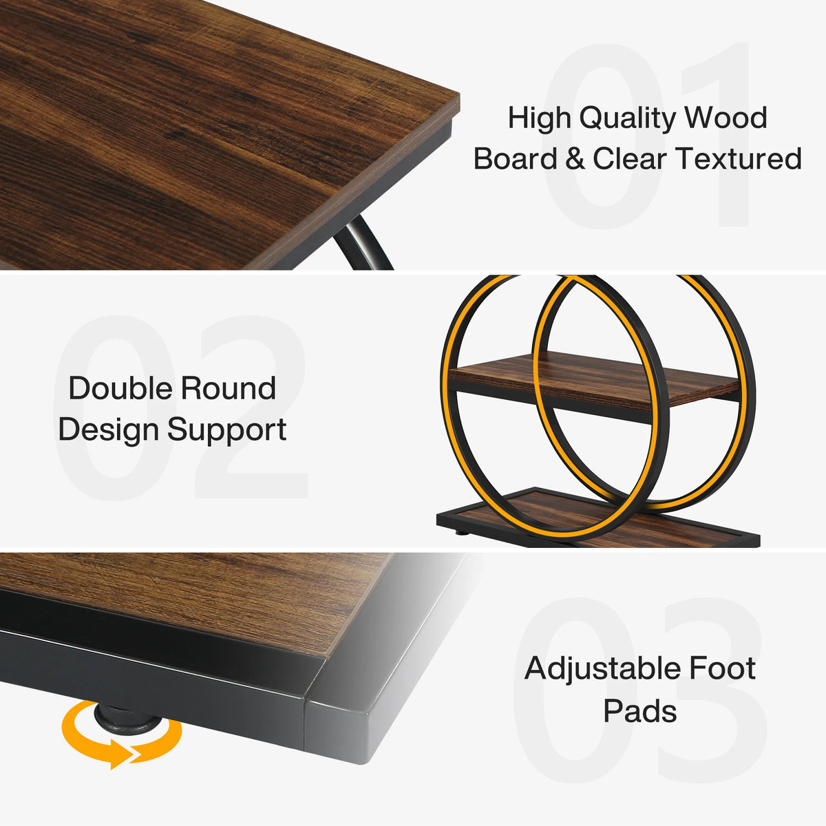 Tribesigns Industrial End Table With Open Storage Shelves For Home