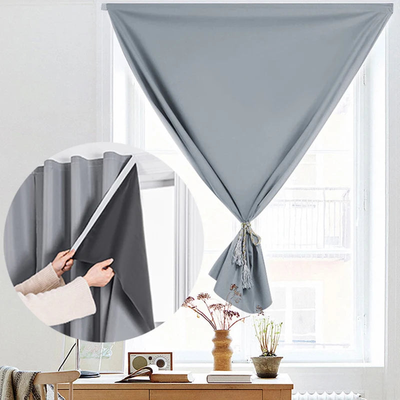 Self Adhesive Blackout Window Curtains For Bedroom Privacy Sunshade