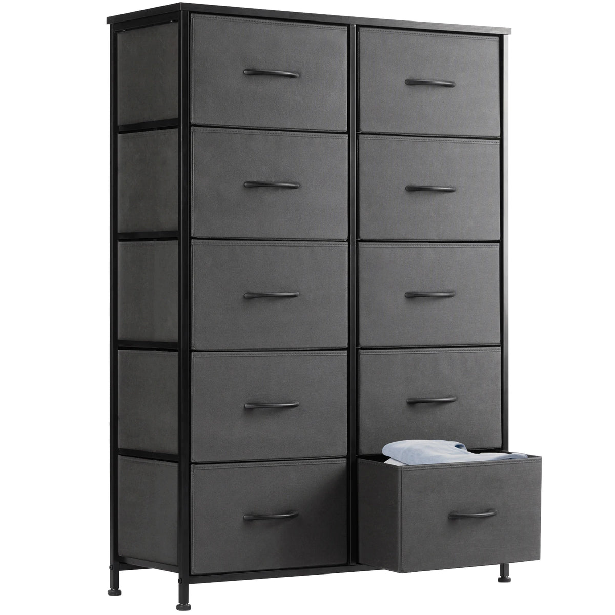 JHK Bedroom Steel Frame Wardrobe Storage Cabinet Fabric Drawers Organizer