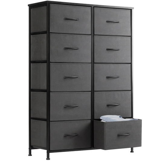 JHK Bedroom Steel Frame Wardrobe Storage Cabinet Fabric Drawers Organizer